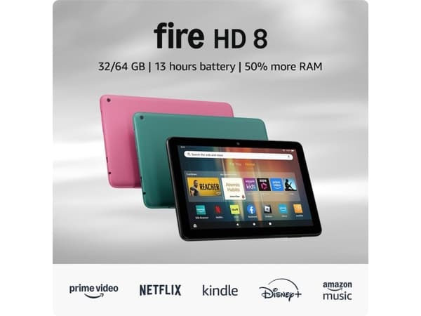 Amazon Fire HD 8, 20.3 cm (8"), 1280 x 800 pixels, 32 GB, 3 GB, 2 GHz, Black