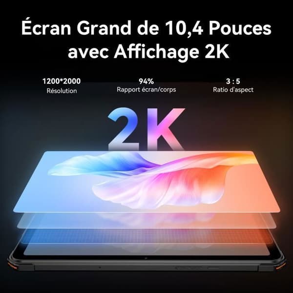 FOSSiBOT DT1 Robust Touchscreen Tablet 8GB + 256GB 10.4" FHD+ Kamera 48MP Batteri 11000mAh Android 13 GPS Dubbel SIM 4G - Grå