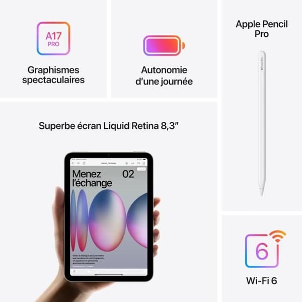 APPLE iPad mini (2024) - 8,3'' - WiFi - 512 GB - Blå