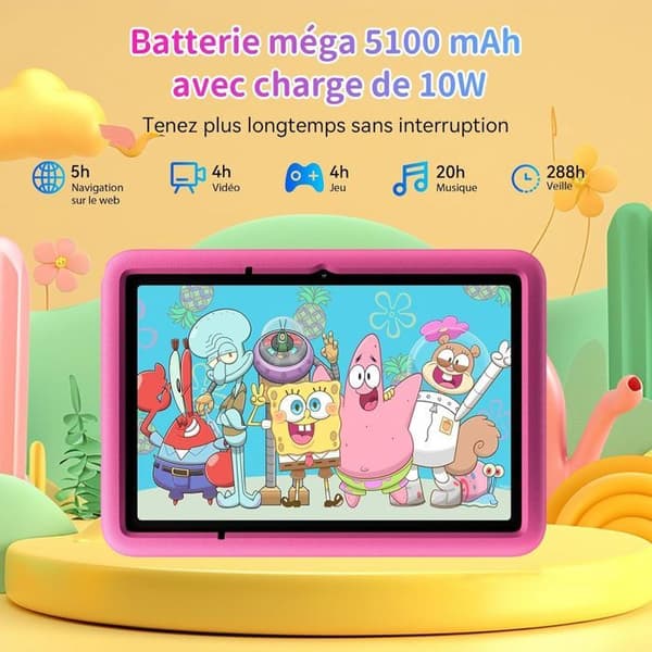 Blackview Tab A6 barnsurfplatta Android 14 10,1" HD+, 12GB + 128GB /SD 1TB 5100mAh Utbildning, föräldrakontroll - rosa
