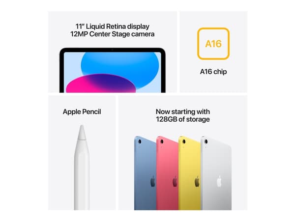 Apple iPad A16 Wi-Fi - Tablet - 128 GB - 11" IPS (2360 x 1640) - sølv