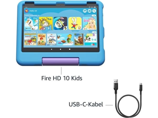 Amazon Fire HD 10 32GB Kids 13:e generationens surfplatta, blå