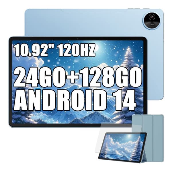Oscal Pad 90 Pekskärm 10,92" Android 14 RAM 24Go ROM 128Go/SD 2To 7700mAh, 13MP+8MP, Dual SIM, WiFi 5, PC-läge WPS - Blå