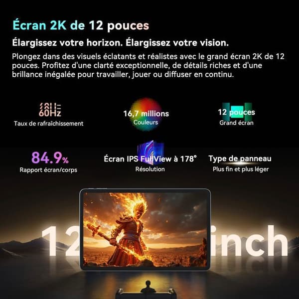 Blackview MEGA2 Touchskärm 11.97" Android 15 2.4G+5G Wifi, RAM 24 GB ROM 256 GB/SD 2 TB 9000mAh Datorplatta Dual Sim - Blå