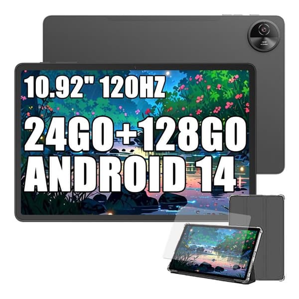 Oscal Pad 90 Taktile Tablet 10,92" Android 14 RAM 24Go ROM 128Go/SD 2To 7700mAh, 13MP+8MP, Dual SIM, WiFi 5, PC-läge WPS - Grå