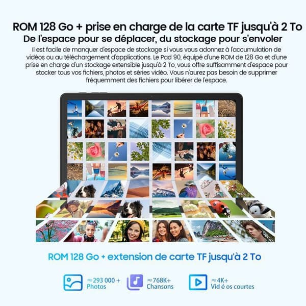 Oscal Pad 90 Taktisk Tablet 10,92" Android 14 RAM 24Go ROM 128Go/SD 2To 7700mAh, 13MP+8MP, Dual SIM, WiFi 5 Grå Med K1 Tangentbord