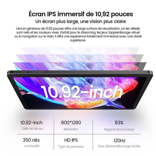 Oscal Pad 90 Taktisk Tablet 10,92" Android 14 RAM 24Go ROM 128Go/SD 2To 7700mAh, 13MP+8MP, Dual SIM, WiFi 5 Grå Med K1 Tangentbord