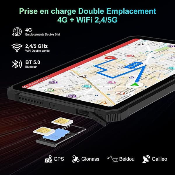 Blackview Active 8 Pro Tålig Tablet 10.36" 2.4K FHD+ 24GB+256GB 22000mAh(33W) 48MP+16MP Android 14 Svart Med W50 Svart