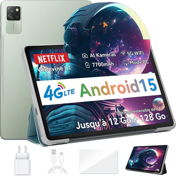 Blackview Tab 60 Pro Touch Tablet 10,1" HD+ IPS Android 14,12GB+128GB/SD 1TB, 5100mAh (10W) Wifi 5, Dual SIM PC Mode - Grön