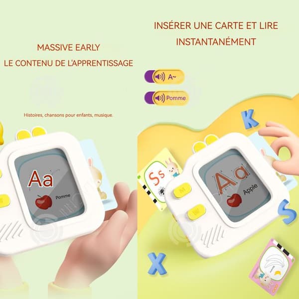 INN Talking Flash Cards Utbildningskort för barn i åldrarna 4-6 med 120 ordkort med LCD-ögonskyddsskärm