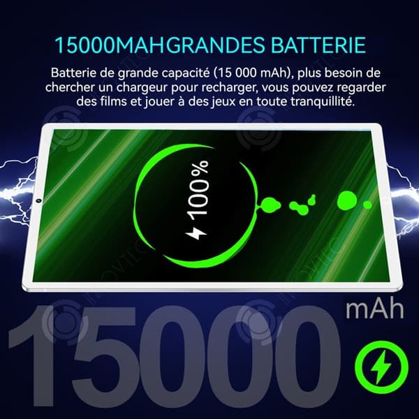 INN Tablet 11 tum Android 7 3G LTE 2GB RAM 16GB ROM Kamera 2MP+5MP IPS-skärm 1280x800 15000mAh Octa-core Silver Tac Tablet