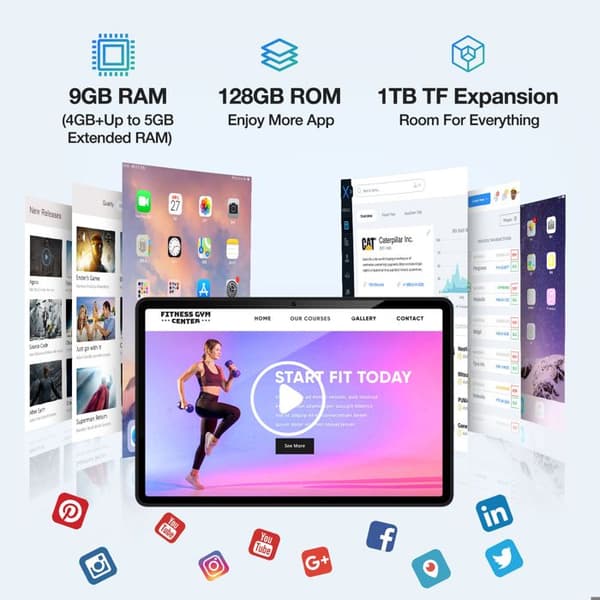 Tactile Tablet - DOOGEE - T30E - 11 inches - Android 14 - 8000mAh - 9GB RAM - 128GB ROM