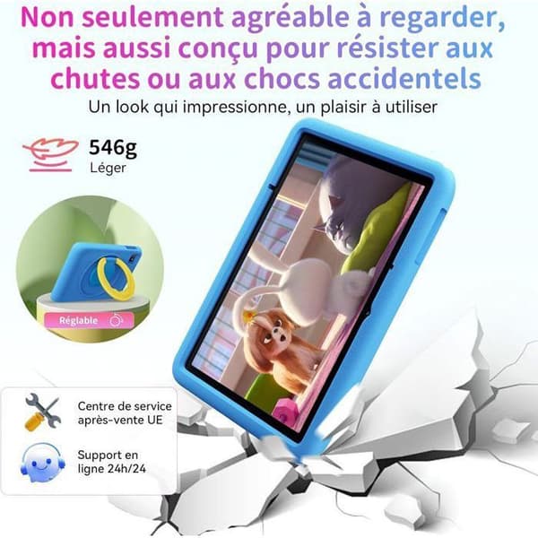 Blackview Tab A6 Kids Tablet for Children Android 14 10,1" HD+, 12GB + 128GB /SD 1TB 5100mAh Educational, Parental Control - Blue