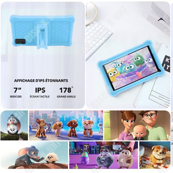 TD Kids Tablet 7 tum 4000mAh med 32GB ROM 1280 x 800P barnsurfplatta med förinstallerade appar föräldrakontroll