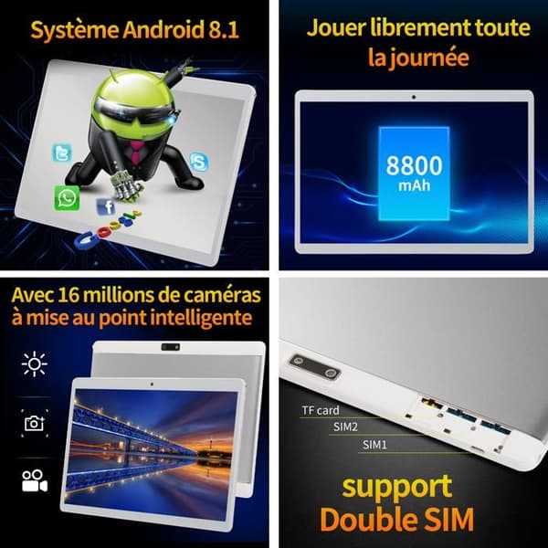 INN Tablet 10,1 tums 8 megapixel kamera hållbarhet främre dubbla SIM talprocessor octa-core bluetooth version