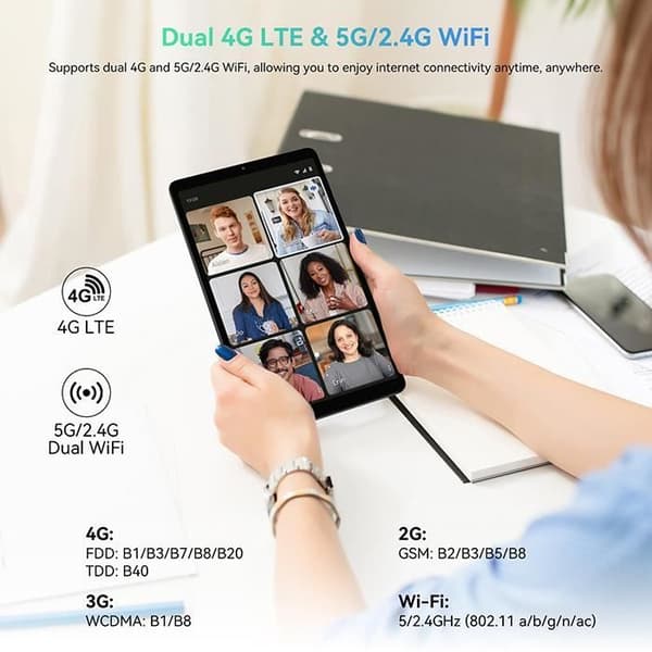 Blackview Tab 60 Touch Tablet 8,68" Android 13 12GB+128GB-SD 1TB 6050mAh 8MP+5MP PC Mode,5G WiFi,4G Dual SIM Tablet PC - Grå