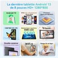 Miniatyrbild 2 av 4: Blackview Tab 50 WiFi Touch Tablet 8 tum HD 8GB+128GB-SD 1TB 5580mAh WiFi 6 Tablet PC Android 13 - Grå