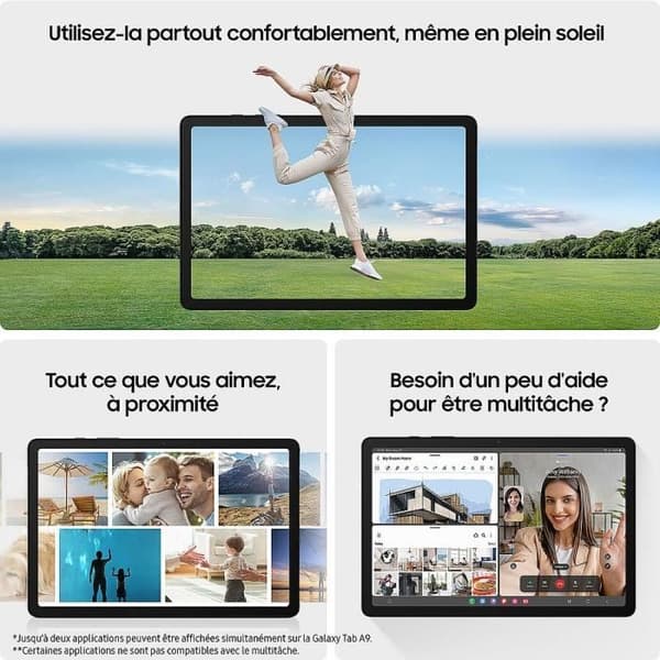 Tablet - Samsung - Galaxy Tab A9 - 64 GB - 8.7" - Android 13 - Silver