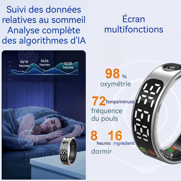 INN Smart Ring 20,6 cm fingeromkrets smart ring med pekskärm och foto-funktion vattentät