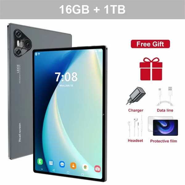 16 Pro Tablet, 16GB RAM, 512GB lagring,Svart 16GB 1TB