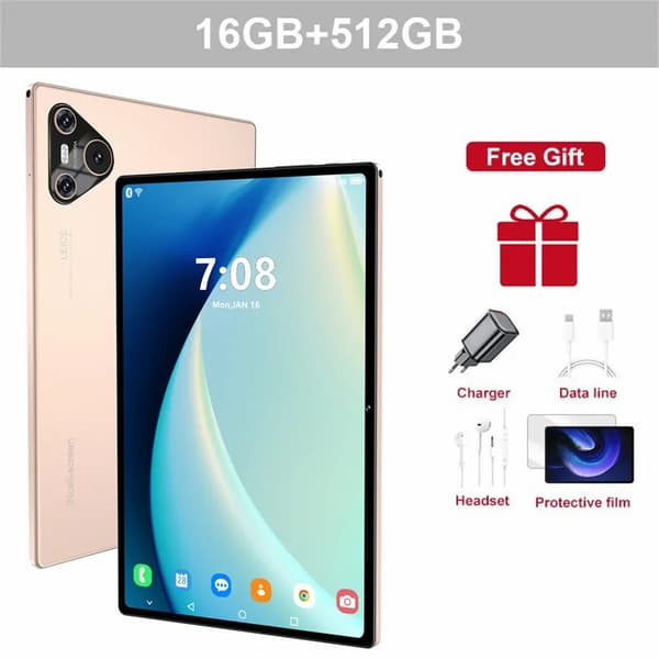 16 Pro Tabletti, 16GB RAM, 512GB Tallennustila,Kulta 16GB 512GB