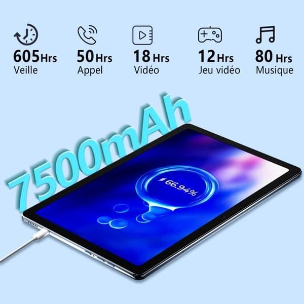 Tablet - HOTWAV Pad 8 10.4 '' Skärm 2K 8GB+256GB 7500mAh Android 13 Octa Core 4G Dual SIM/GPS/WIFI - Grå
