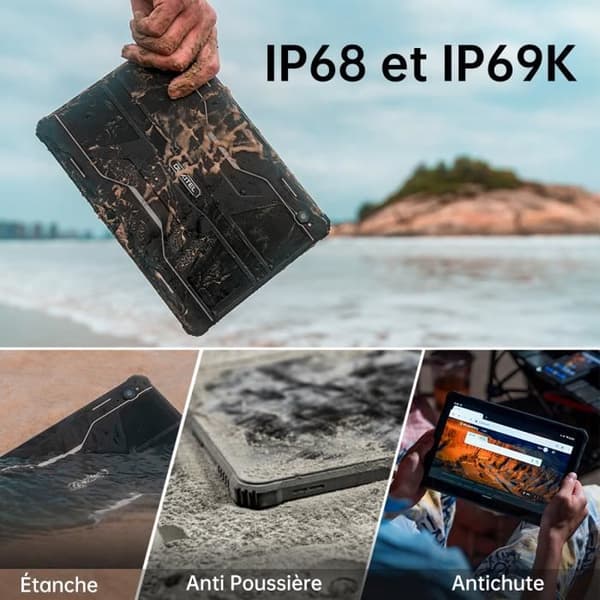 Oukitel RT5 Rugged Touchscreen Tablet 8GB RAM+256GB ROM 10.1" Skärm 10000mAh Batteri Dual SIM 4G LTE WIFI Tablet PC - Svart