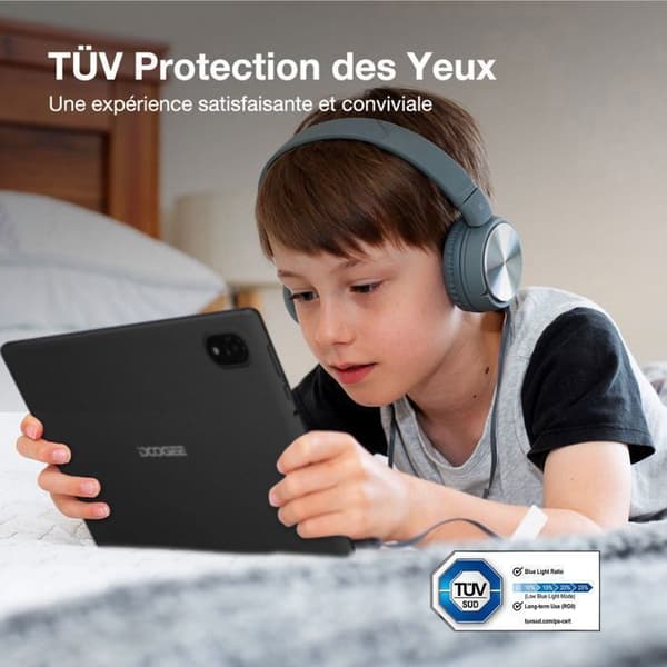 DOOGEE U10 Android 14 Tablet 9GB RAM+128GB ROM (1TB TF) WiFi 6 Touchscreen Tablet 10 Tum, Quad-Core / 5060mAh / 8MP+5MP, Grå