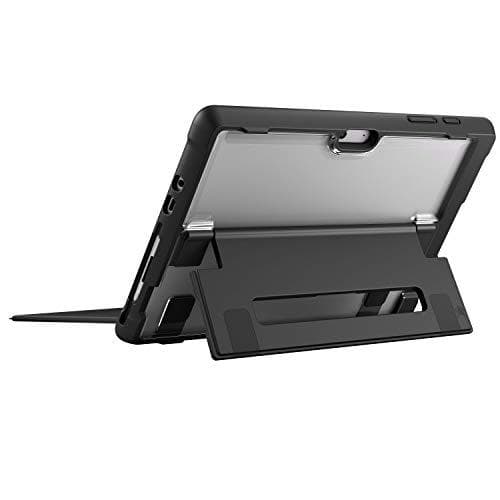 STM Bags Dux Case skyddsöverdrag för Microsoft Surface Go - svart/transparent - militär standard - ytfack för pennor - transparent baksida - stativfun
