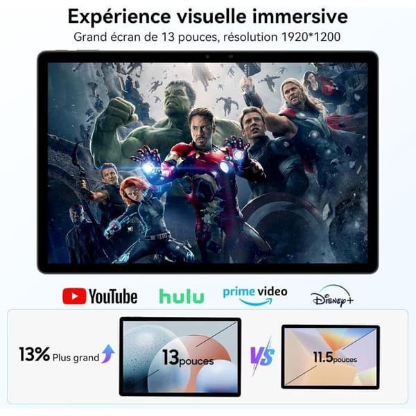 Blackview MEGA 8 Pekskärm 13" Gemini AI, Android 15 36 Go+256 Go/SD 2 To,11000mAh,50MP+13MP,Dual Sim Blå Med K1 Tangentbord