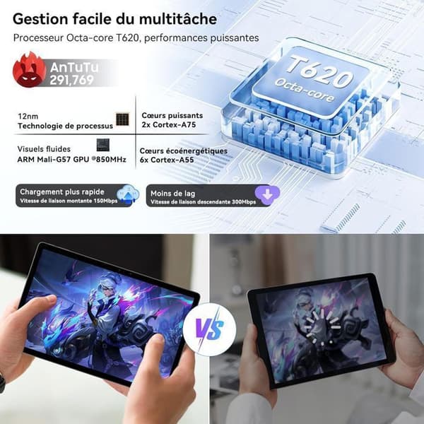 Blackview MEGA 8 Pekskärm 13" Gemini AI, Android 15 36 Go+256 Go/SD 2 To,11000mAh,50MP+13MP,Dual Sim Blå Med K1 Tangentbord