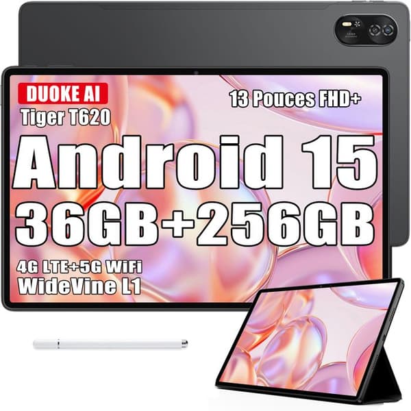 Blackview MEGA 8 Touchscreen Tablet 13" 90Hz, Gemini AI, Android 15 36 GB RAM 256 GB/SD 2 TB, 11000mAh, 50MP+13MP, Wifi Dual Sim - Grå