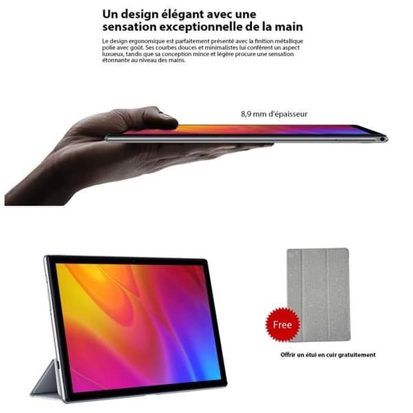 Pekskärmsplatta - Blackview Tab 8 - 10,1" HD - 4 GB RAM - 64 GB lagring - Android 10.0 - Octa core - WiFi - 4G - GPS - Guld