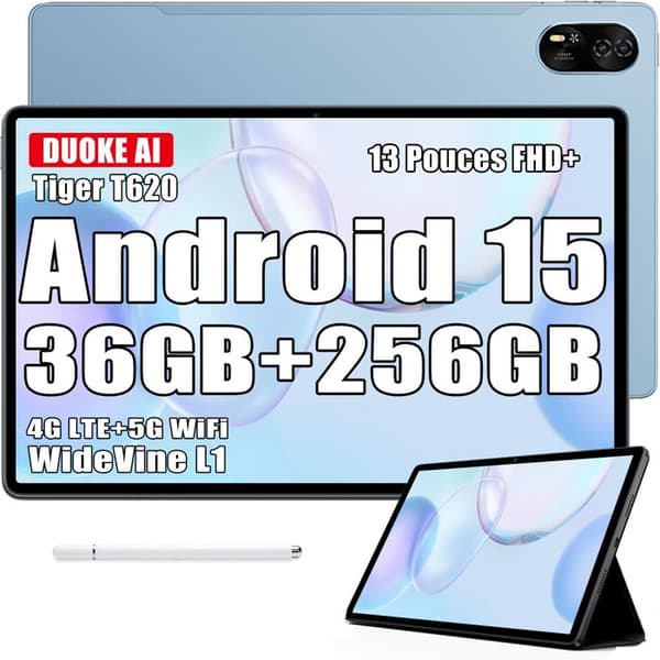 Blackview MEGA 8 Touchtablett 13" 90Hz, Gemini AI, Android 15 36 GB RAM 256 GB/SD 2 TB, 11000 mAh, 50 MP + 13 MP, Wifi Dual Sim - Blå