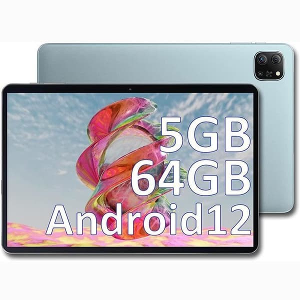 Oscal Pad 60 pekskärmsplatta 10,1 tum HD+ fyrkärnig Android 12 5GB+64GB-SD 1TB 6580mAh 2,4G WiFi - Blå