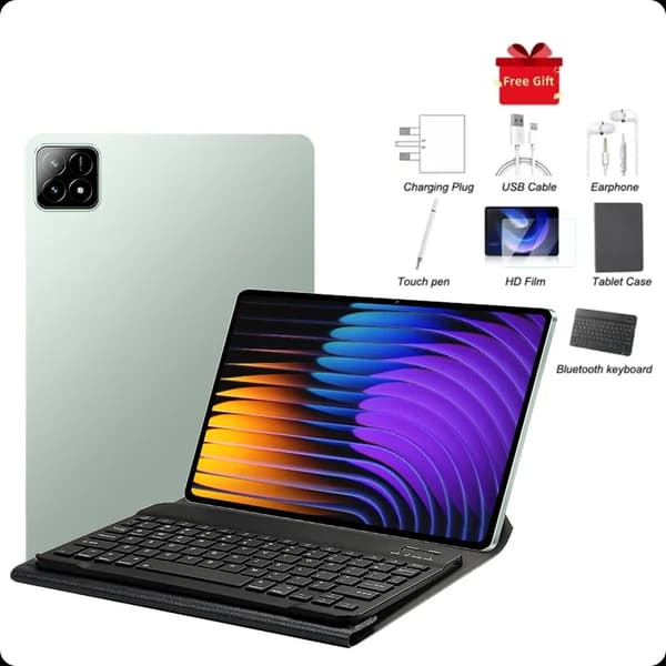 Global Tablet PC, 5G Wifi-anslutning, 22GB RAM,Svart och KB PC, 16GB 1TB