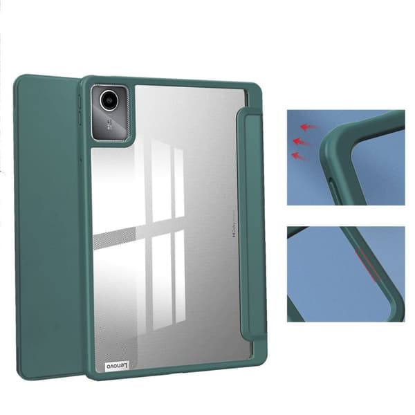 Bizon Case Tab Clear Matt för Lenovo Tab M11 1:a generationen, mörkgrön