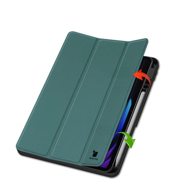 Bizon Case Tab Lizard Flipfodral för Xiaomi Pad 7 / 7 Pro, Mörkgrön