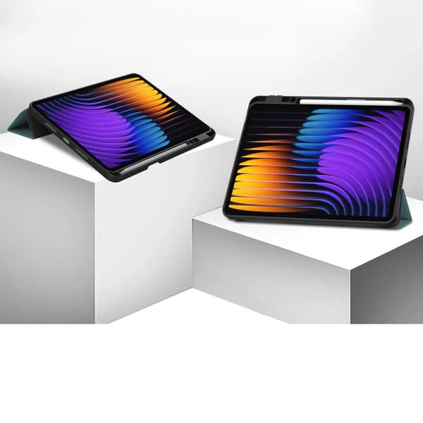 Bizon Case Tab Lizard Flipfodral för Xiaomi Pad 7 / 7 Pro, Mörkgrön