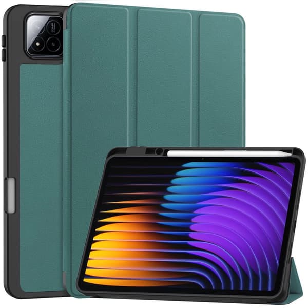 Bizon Case Tab Lizard Flipfodral för Xiaomi Pad 7 / 7 Pro, Mörkgrön