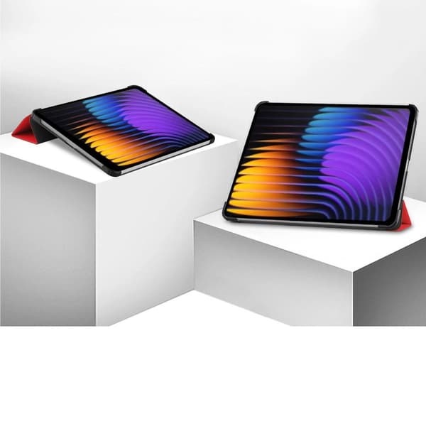 Bizon Case Tab Croc Flip-skal för Xiaomi Pad 7 / 7 Pro, Röd
