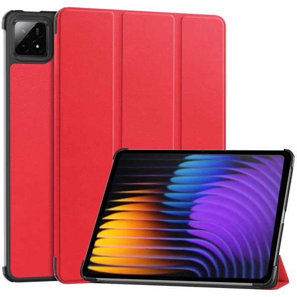 Bizon Case Tab Croc Flip-skal för Xiaomi Pad 7 / 7 Pro, Röd