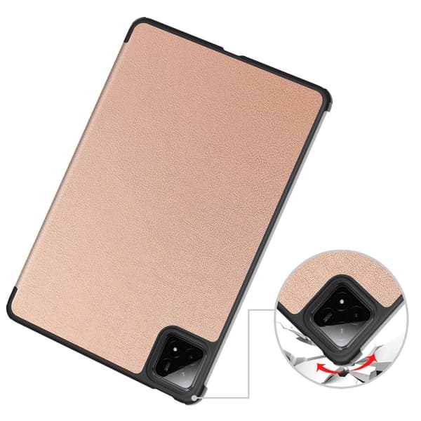 Bizon Case Tab Croc Flip-skal till Xiaomi Pad 7 / 7 Pro, roséguld