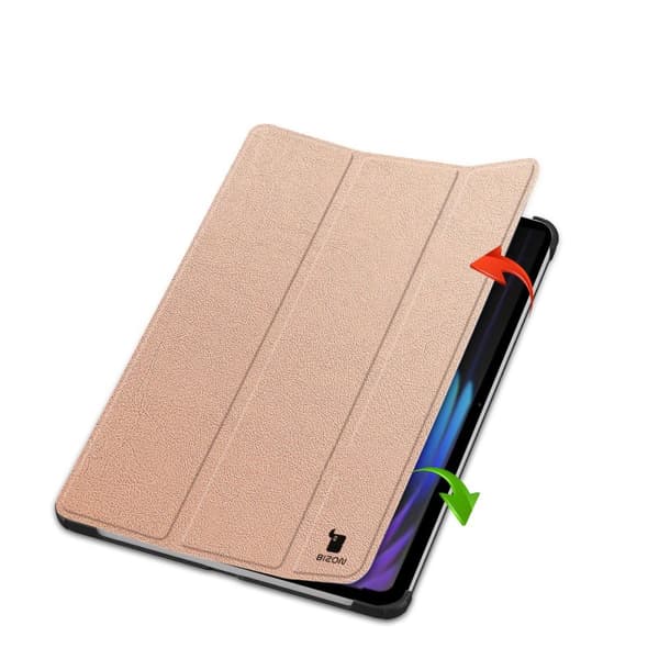 Bizon Case Tab Croc Flip-skal till Xiaomi Pad 7 / 7 Pro, roséguld