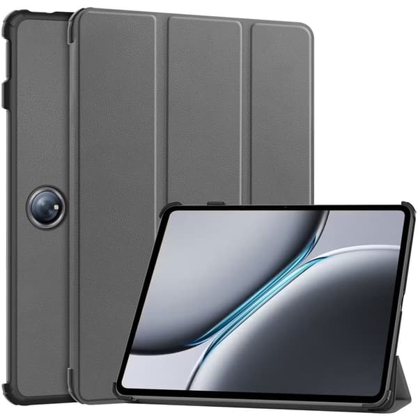 Bizon Case Tab Croc Flip-skal till OnePlus Pad 2 / Pad Pro, Grå