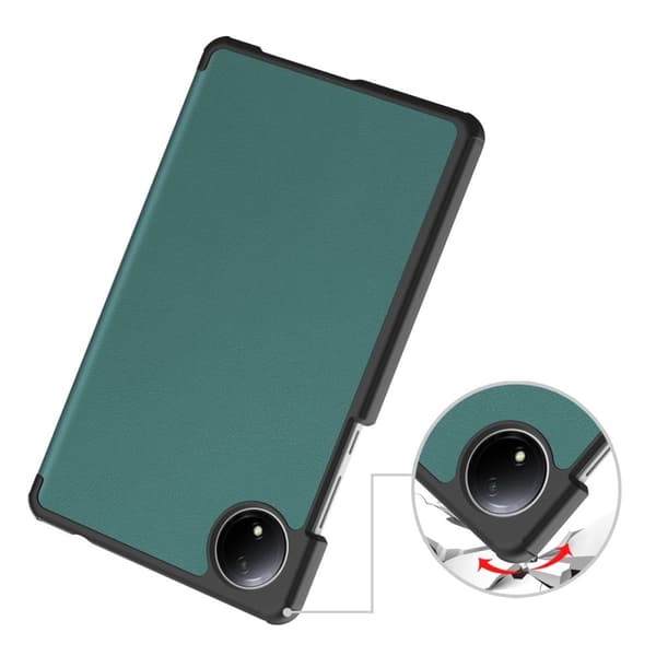 Bizon Case Tab Croc Flip-skal till Xiaomi Redmi Pad SE 8.7, mörkgrön