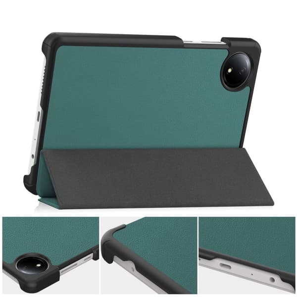Bizon Case Tab Croc Flip-skal till Xiaomi Redmi Pad SE 8.7, mörkgrön