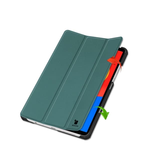 Bizon Case Tab Croc Flip-skal till Xiaomi Redmi Pad SE 8.7, mörkgrön