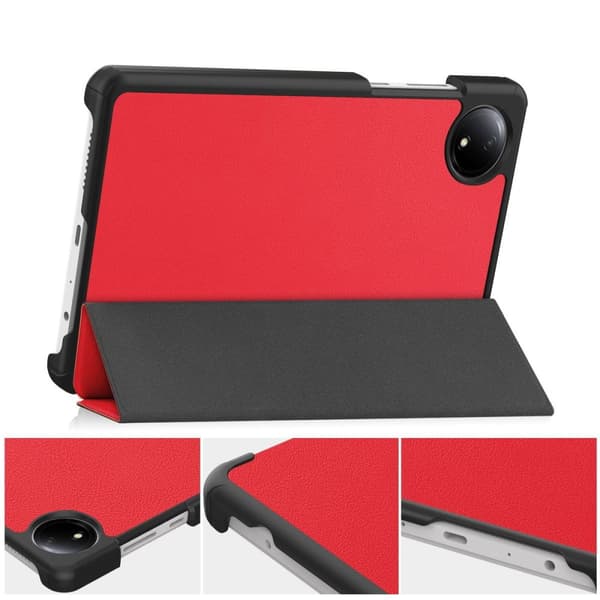 Bizon Case Tab Croc Flip-skal till Xiaomi Redmi Pad SE 8.7, Röd