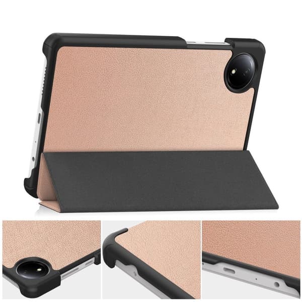 Bizon Case Tab Croc Flip-skal till Xiaomi Redmi Pad SE 8.7, roséguld